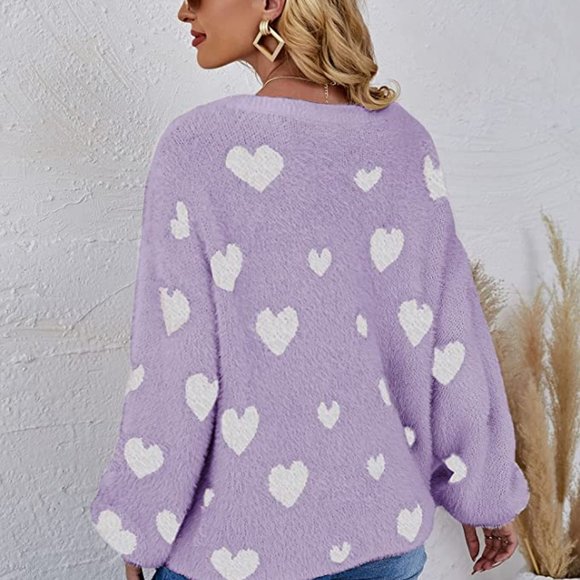 Heart Print Sweater - Picture 2 of 2